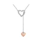 Forevermine 1/10 Ct. T.w. Diamond Two-tone Heart Drop Y Necklace