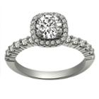 Womens 1 1/3 Ct. T.w. Genuine Round White Diamond Platinum Halo Ring