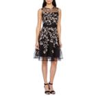 J Taylor Sleeveless Embroidered Floral Fit & Flare Dress