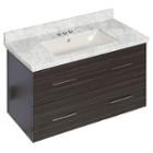 36-in. W Wall Mount Dawn Grey Vanity Set For 3h4-in. Drilling Bianca Carara Top Biscuit Um Sink