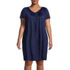 Collette By Miss Elaine Short Sleeve Nightgown - Plus