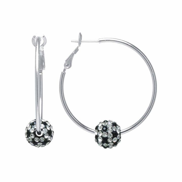 Sparkle Allure 1 1/2 Inch Hoop Earrings