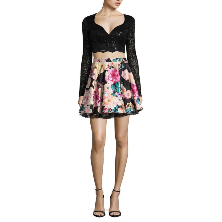 City Triangle Long Sleeve Dress Set-juniors