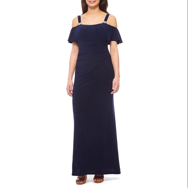 Jackie Jon Cold Shoulder Evening Gown