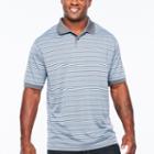 Claiborne Short Sleeve Stripe Knit Polo Shirt Big And Tall
