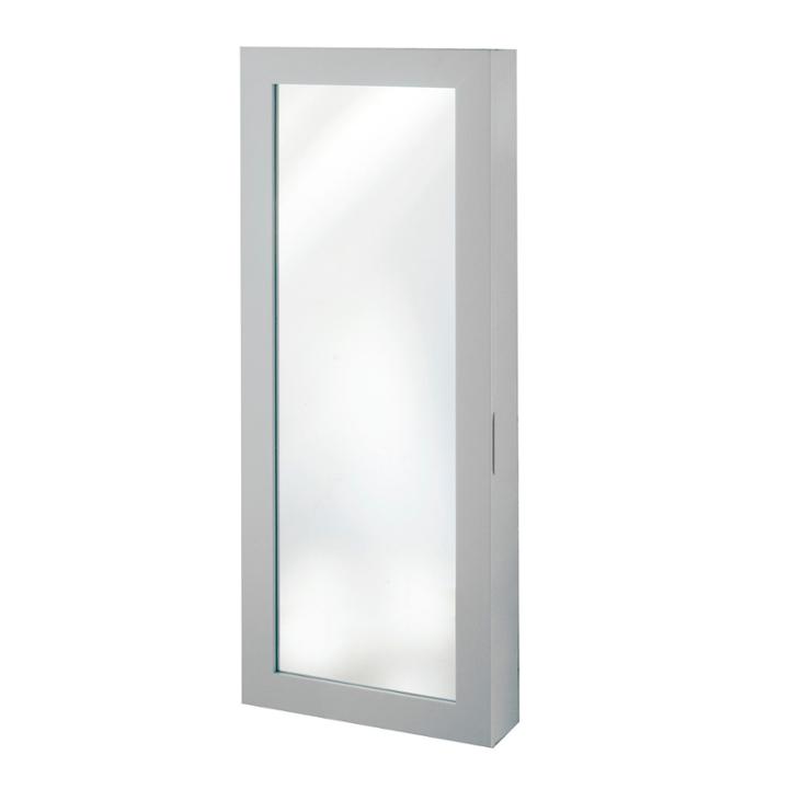 Grey Space Saver Mirrored Jewelry Armoire