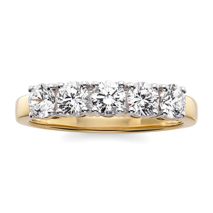1 Ct. T.w. Diamond 10k Yellow Gold 5-stone Wedding Band