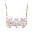Dc Comics Batman 14k Gold Over Silver Crystal Necklace