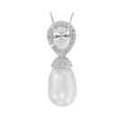 Certified Sofia Bridal Cultured Freshwater Pearl & Swarovski Cubic Zirconia Silver Pendant