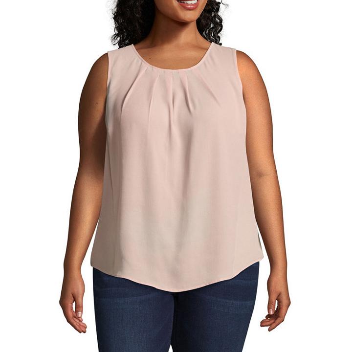 Worthington Pleated Tank Top - Plus