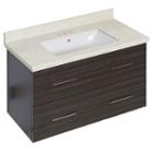 36-in. W Wall Mount Dawn Grey Vanity Set For 3h4-in. Drilling Beige Top White Um Sink