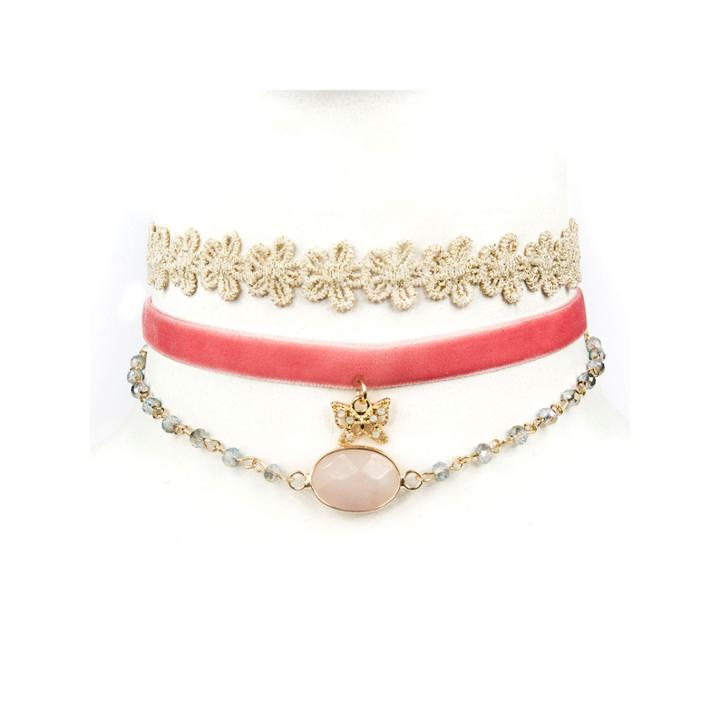 Decree Freeform Womens White Choker Necklace