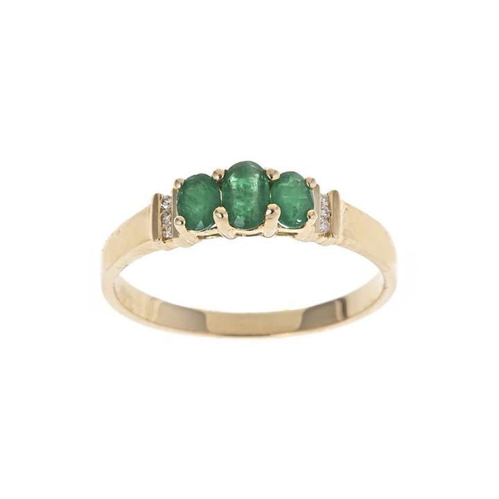 Limited Quantities Genuine Emerald And Diamond-accent Ring