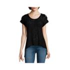 Almost Famous Short-sleeve Crochet Sharkbite Tee - Juniors