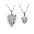 Womens Diamond Accent Sterling Silver 18 & 14 Inch Pendant Necklace