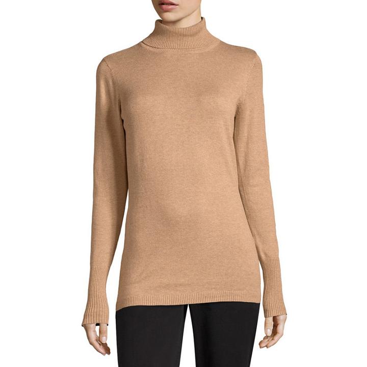 Worthington Long Sleeve Turtleneck Pullover Sweater - Tall