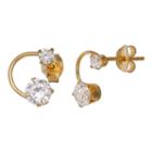 Silver Reflections&trade; Double Cubic Zirconia Curve Earrings