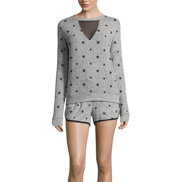 Flirtitude Long Sleeve Star Sweatshirt - Juniors