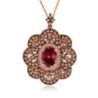 Grand Sample Sale By Le Vian Raspberry Rhodolite And Chocolate & Vanilla Diamonds Pendant In 14k Strawberry Gold
