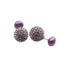 Dyed Orchid Cultured Freshwater Pearl And Crystal Front-to-back Earrings