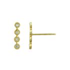 Petite Lux&trade; Cubic Zirconia 10k Yellow Gold Vertical Bezel-set Drop Earrings