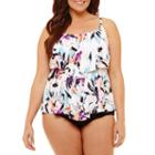 Liz Claiborne Floral Tankini Swimsuit Top-plus