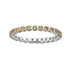 Personally Stackable Genuine Citrine Sterling Silver Eternity Ring