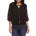 Bold Elements 3/4 Sleeve Necklace Top