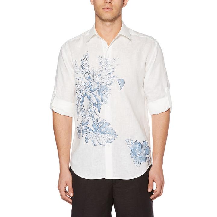 Cubavera Long Sleeve Floral Button-front Shirt
