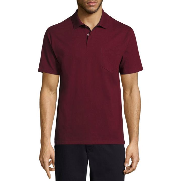 St. John's Bay Short Sleeve Solid Jersey Polo Shirt Slim
