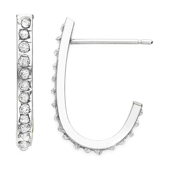 Diamond Fascination&trade; 14k Gold J-hoop Earrings