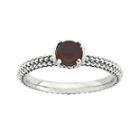 Personally Stackable Genuine Red Agate Two-tone Ring