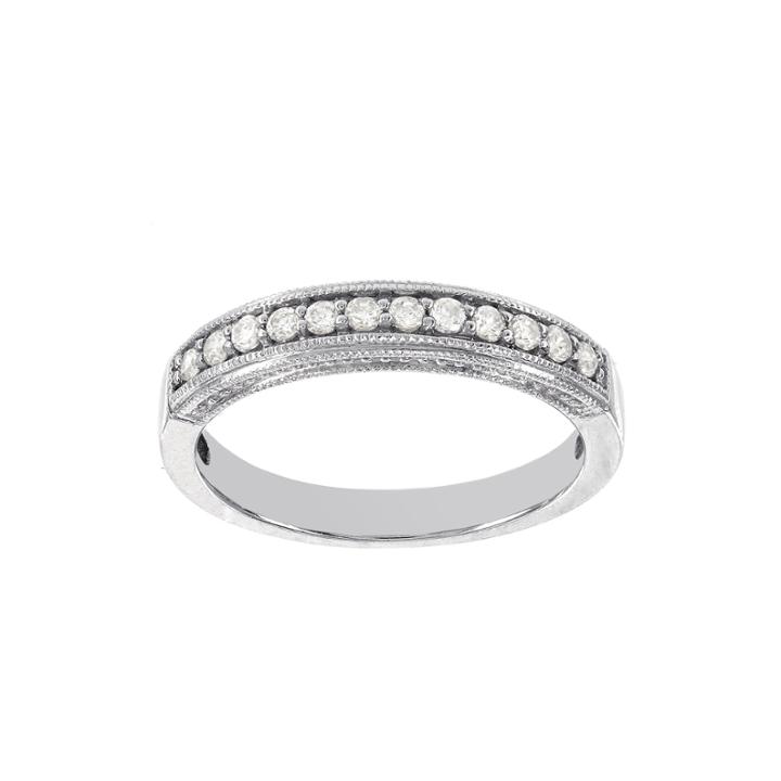 Lumastar 1/7 Ct. T.w. Diamond 14k White Gold Semi-eternity Wedding Band