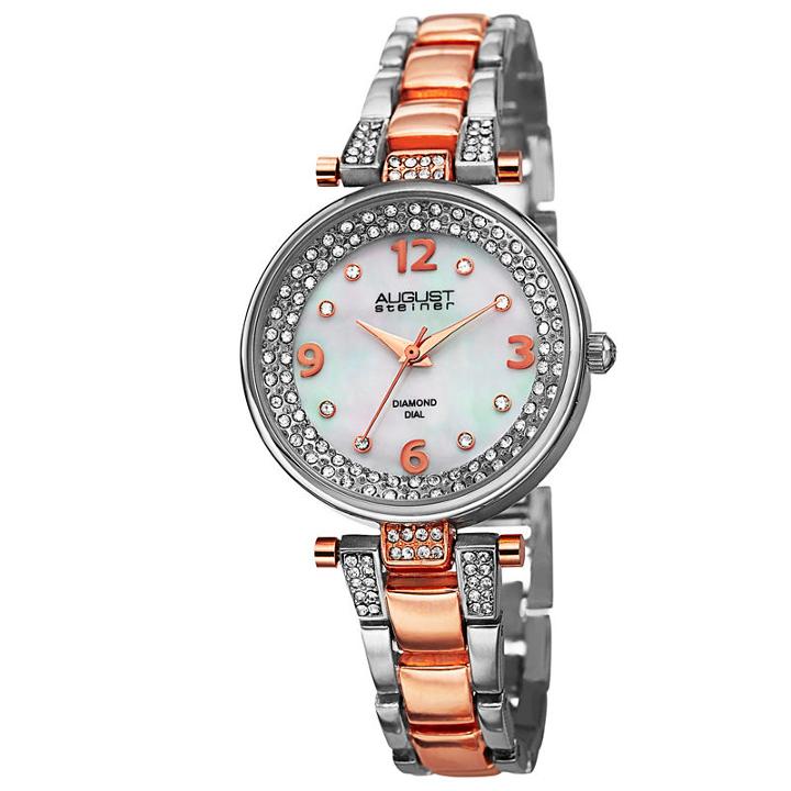August Steiner Womens Two Tone Strap Watch-as-8137ttr