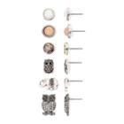 Decree Silver-tone Owls And Elephants 6-pc. Earring Set