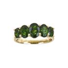 Limited Quantities Genuine Chrome Diopside 5-stone Yellow Gold Ring