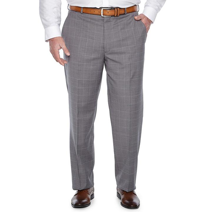 Stafford Grid Classic Fit Suit Pants - Big And Tall