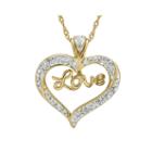 Crystal-accent 14k Gold Over Silver Interchangeable Love Heart Pendant Necklace