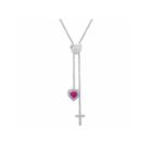 Womens 1/10 Ct. T.w. Red Ruby Sterling Silver Strand Necklace