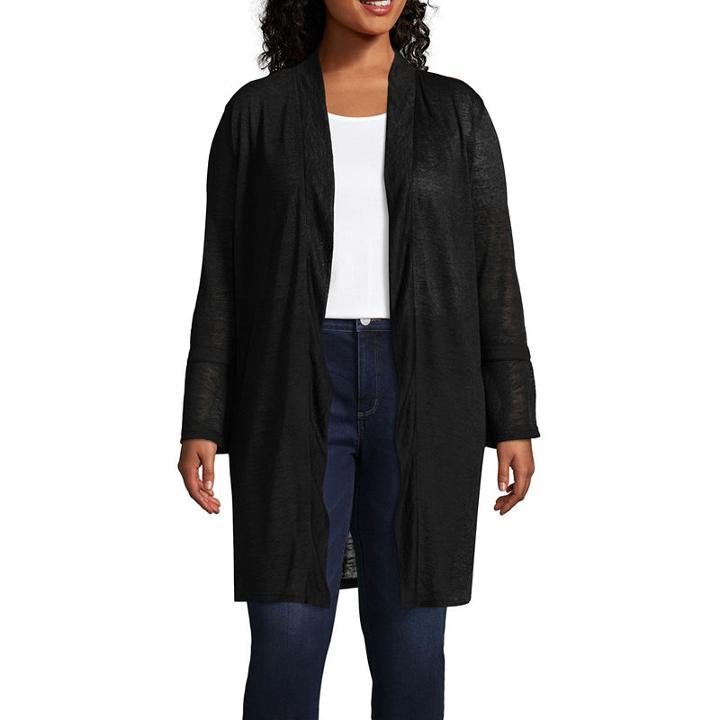 St. John's Bay Ls Longer Length Cardi - Plus