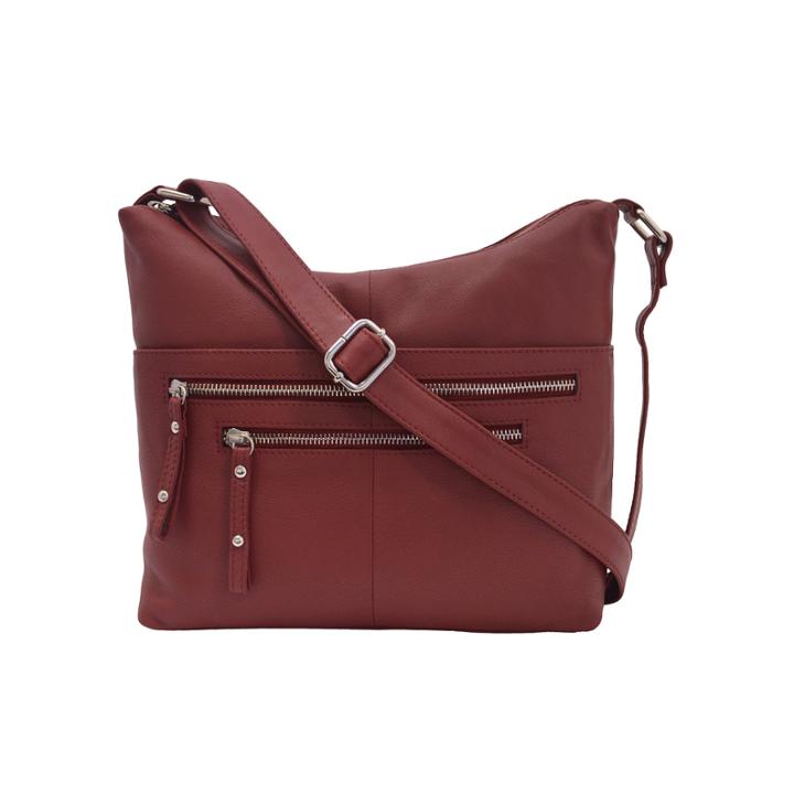Great American Leatherworks Double-zip Hobo Crossbody Bag
