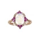 Limited Quantities Genuine Australian Opal And Lead Glass-filled Hot Pink Ruby Ring
