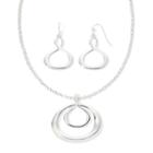Liz Claiborne Silver-tone Infinity Necklace And Earring Set