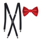 Jf J. Ferrar Solid Bow Tie & Suspenders Set
