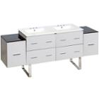 74-in. W Floor Mount White Vanity Set For 3h8-in. Drilling