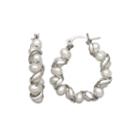 Sterling Silver Freshwater Pearl Hoop Earrings