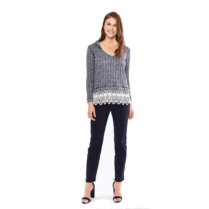 Skyes The Limit St. Lucia Lace Hem Hoodie- Plus