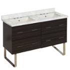 47.5-in. W Floor Mount Dawn Grey Vanity Set For 3h8-in. Drilling Bianca Carara Top Biscuit Um Sink