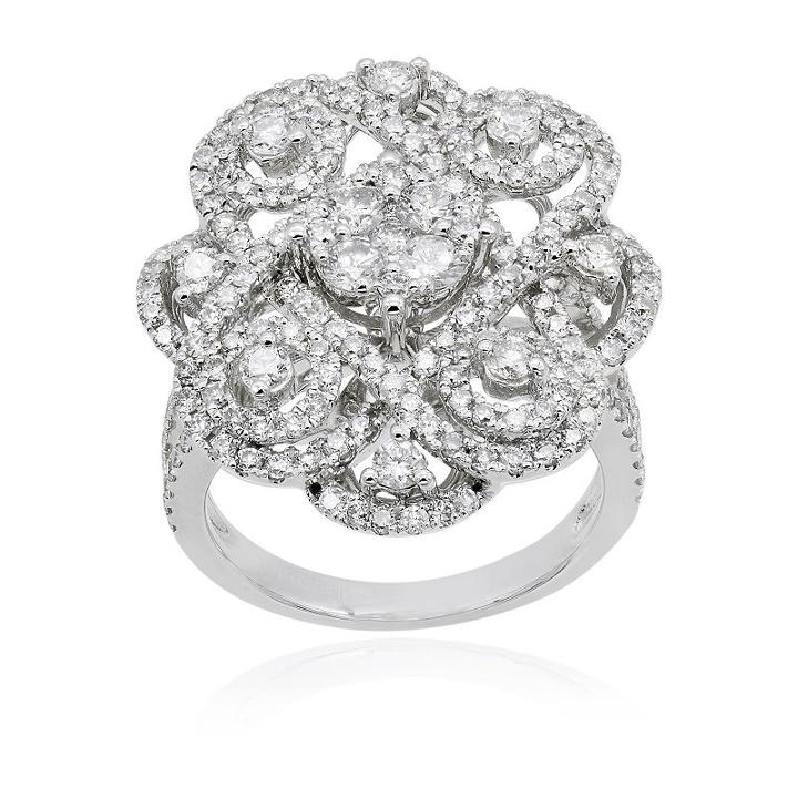 Limitied Quantities! Womens 1 1/2 Ct. T.w. Diamond White 14k White Gold Cocktail Ring