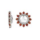 Diamond Accent & Genuine Garnet Sterling Silver Earring Jackets